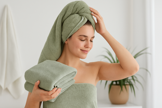 Bamboo Viscose Luxury Bath Towel Set - Set of 3 Pieces Bathroom Bath Towels 3 Sizes, Ultra Soft Zero Twist Made 70% Viscose from Bamboo Fiber & 30% Cotton, Super Lightweight Absorbent Unisex