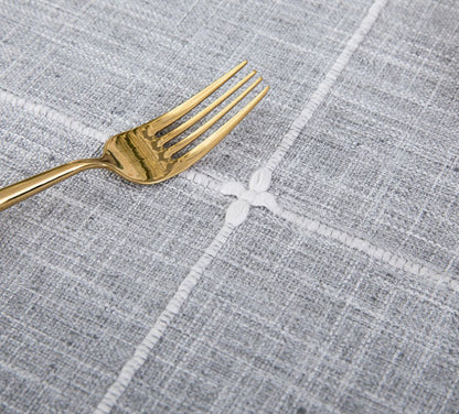 Round Luxury Tablecloth -Linen with Orginal Cotton Table Cover for Indoor & Outdoor, Heavy Weight Tabletop Artificial linens Decoration, Heavy Weight Elegant 55” Diameter Table Covers